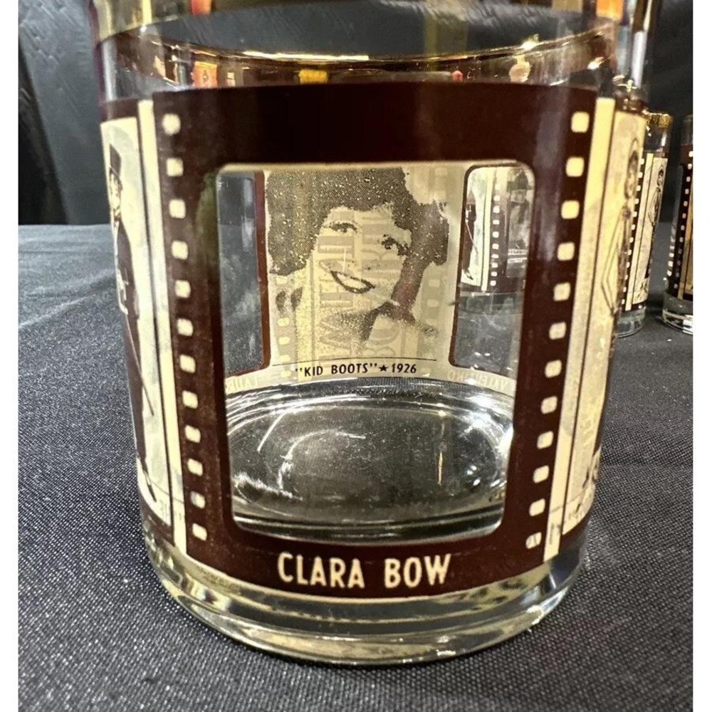 Vintage HouzeArt Silent Movie Stars Rocks Glasses Set 4 Charlie Chaplin 1970s - Picture 6 of 16
